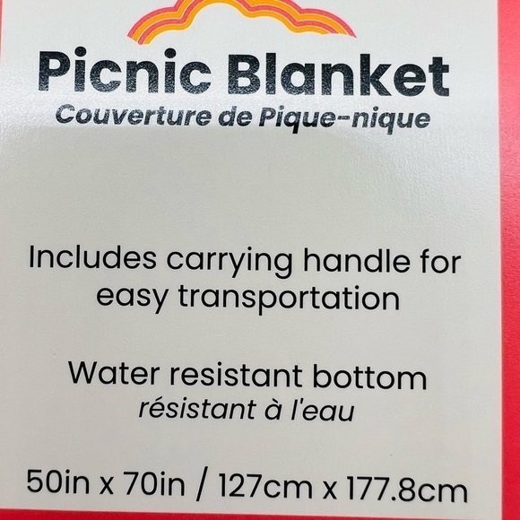 SOCIETY6 PICNIC BLANKET ORANGE, CORAL AND CREME COLORS 50” X 70” NWT - Picture 5 of 5